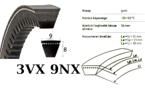    3VX/9NX-ES 9 ékszíj fogazott